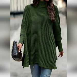 SHEIN Olive Cowl Neck Sweater